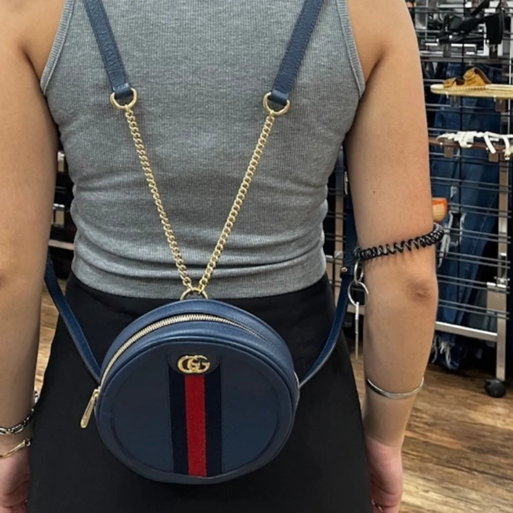 Gucci Leather Ophidia Round Mini bag